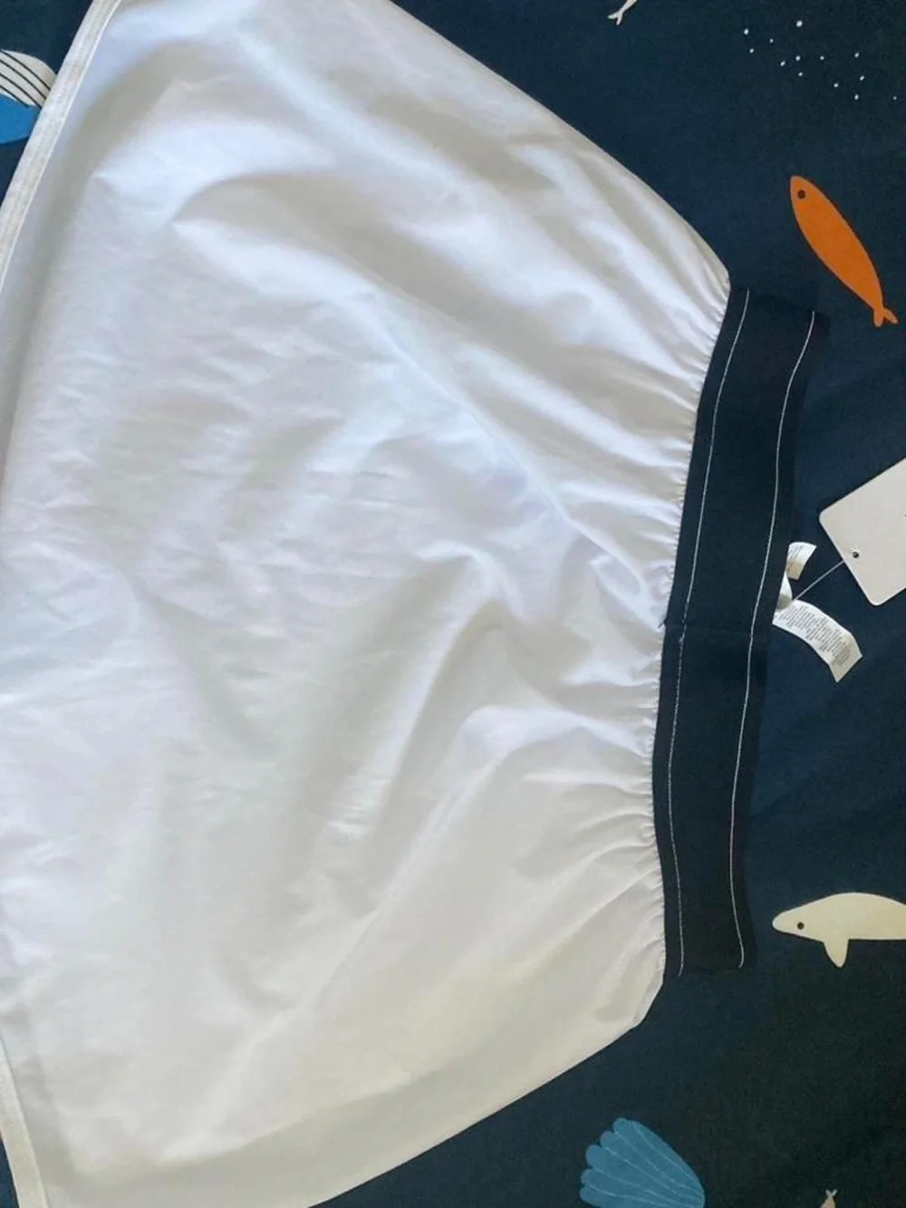 ALO Yoga White Mini Skirt with Black Waistband